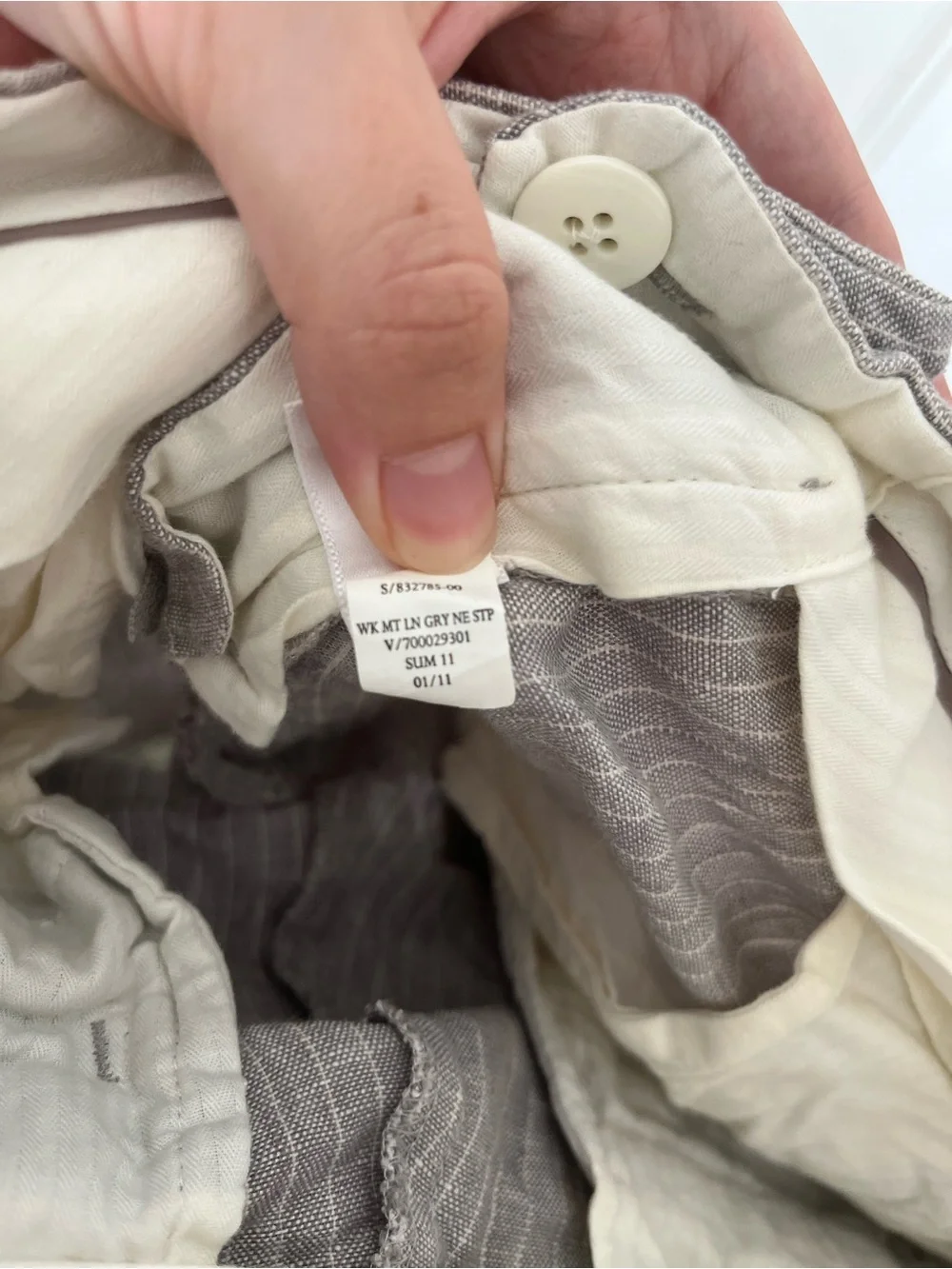 Banana Republic Grey Linen Martin Fit Wide Pants Trousers